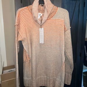 Cabi Brand Ombré Pullover Sweater. Size Small. Orange and grey colors. New,